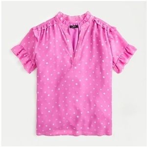 ♡ J. Crew Ruffle Top In Painted Dot NWT